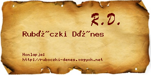 Rubóczki Dénes névjegykártya